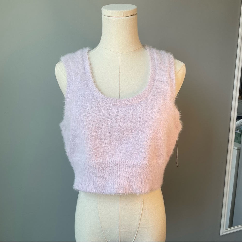 NWT Wild Fable Fuzzy Y2K Cropped Tank In Lilac (XL)